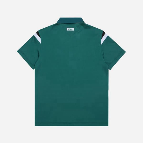 Fila Golf V Incision S/S Men's Polo Shirts - Green,NZ 329-79210